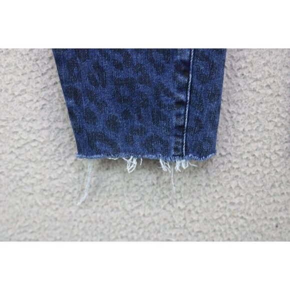 Blue Leopard Print Women Jeans - Picture 11 of 13